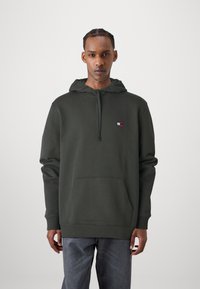 Tommy Jeans BADGE HOODIE UNISEX - Felpa con cappuccio - new charcoal