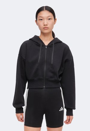 adidas Sportswear, ESSENTIALS CONTEMPORARY  FULL ZIP HOODED JACKET - Суитшърт с цип - black