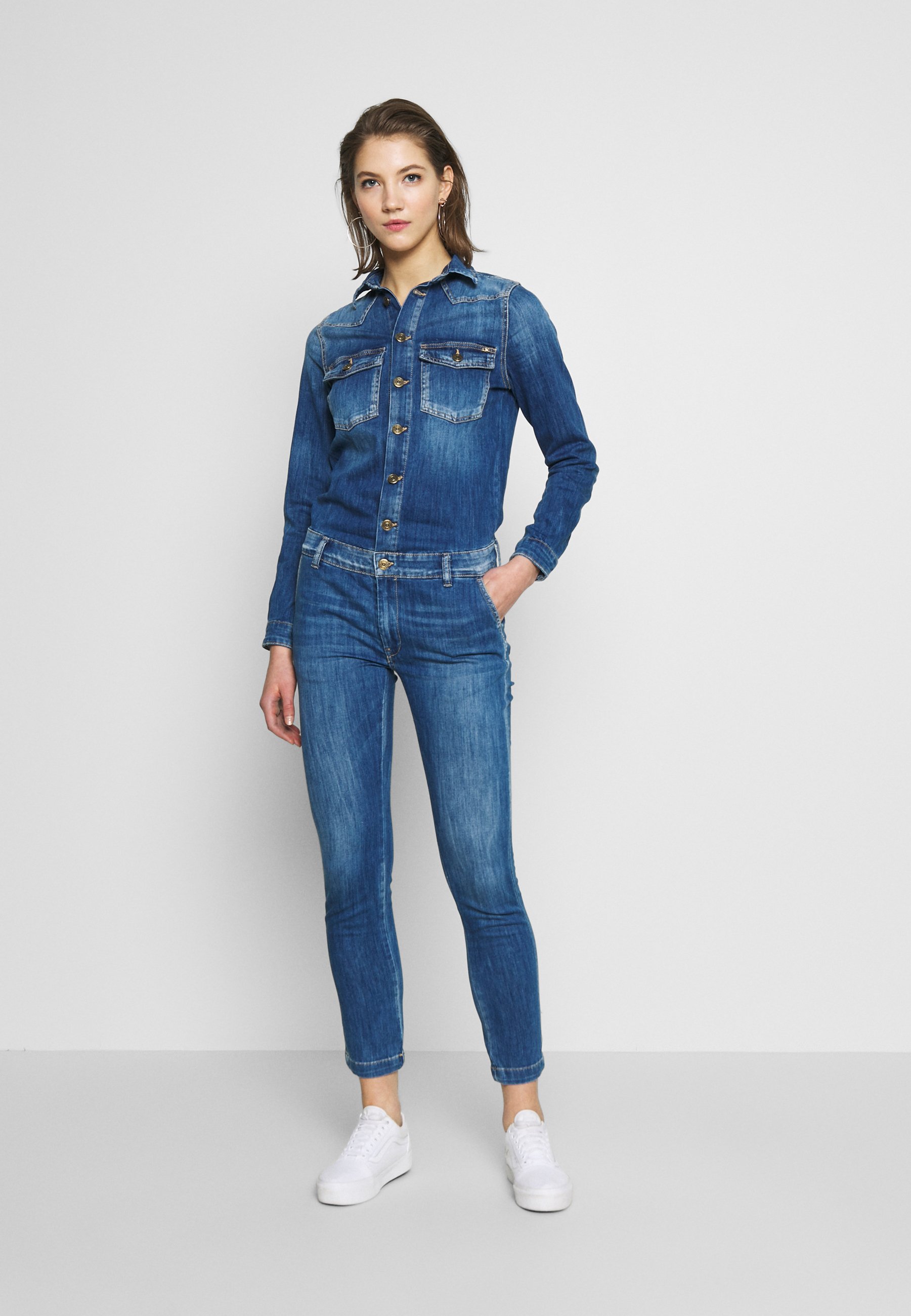 Le Temps Des Cerises Sena Combinaison Blue Denim Bleu Zalando Fr