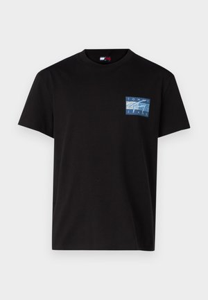 Tommy Jeans FLAG TEE - T-shirt imprimé - black