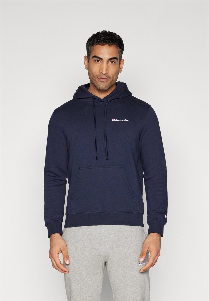 Champion ICONS HOODED SMALL LOGO - Jersey con capucha - dark blue