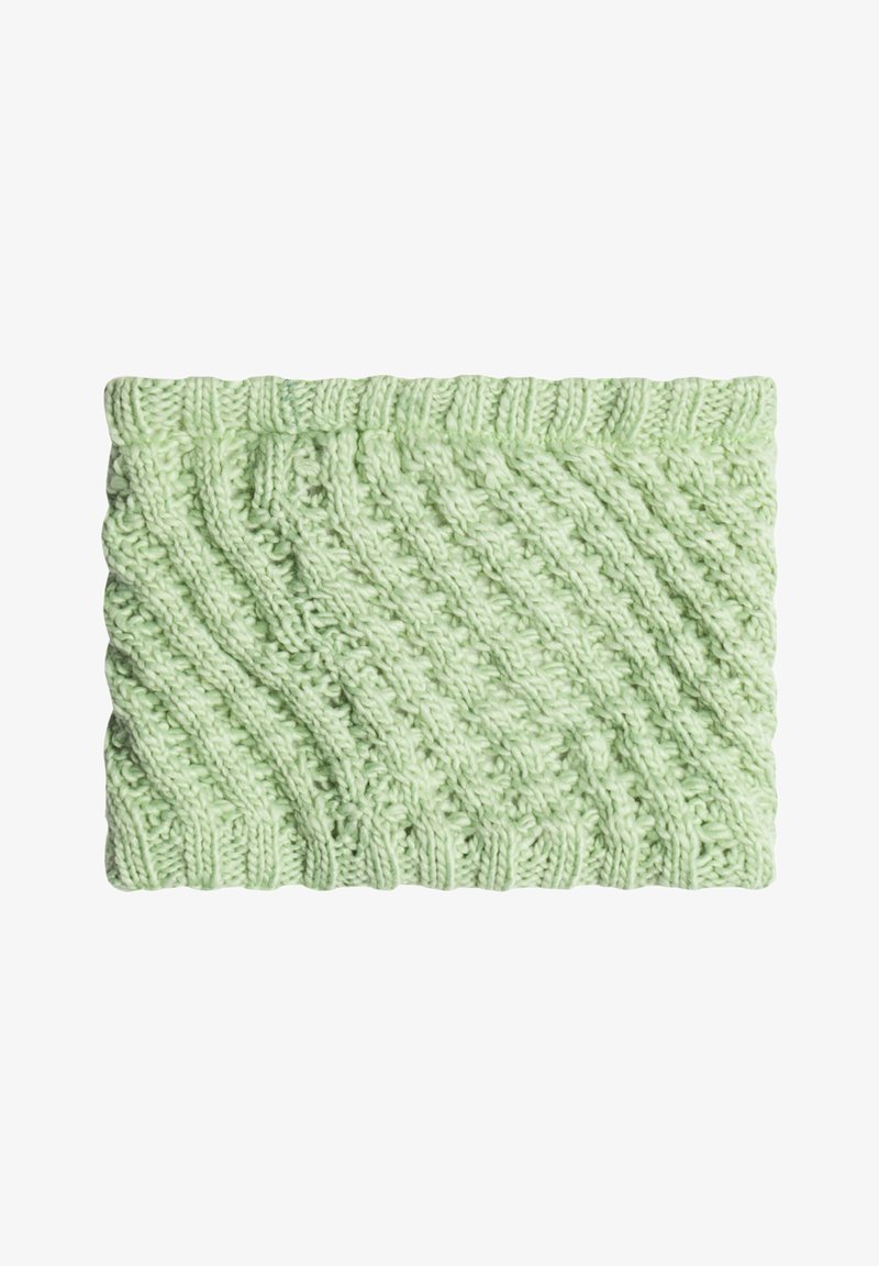 Πλεκτό κορδέλα κεφαλής σε ανοιχτό πράσινο με υφή σε ζιγκ-ζαγκ, φτιαγμένο από μαλακό νήμα, με ριμπέ ελκυστική άκρη για ασφαλή εφαρμογή.