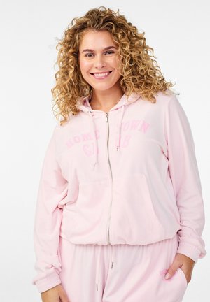 HOODIE AUS WEICHEM MIT REISSVERSCHLUSS - Sweater met rits - cherry blossom