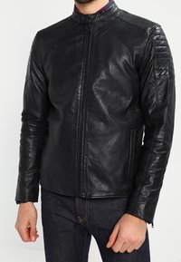 Jack & Jones Leather jacket - black