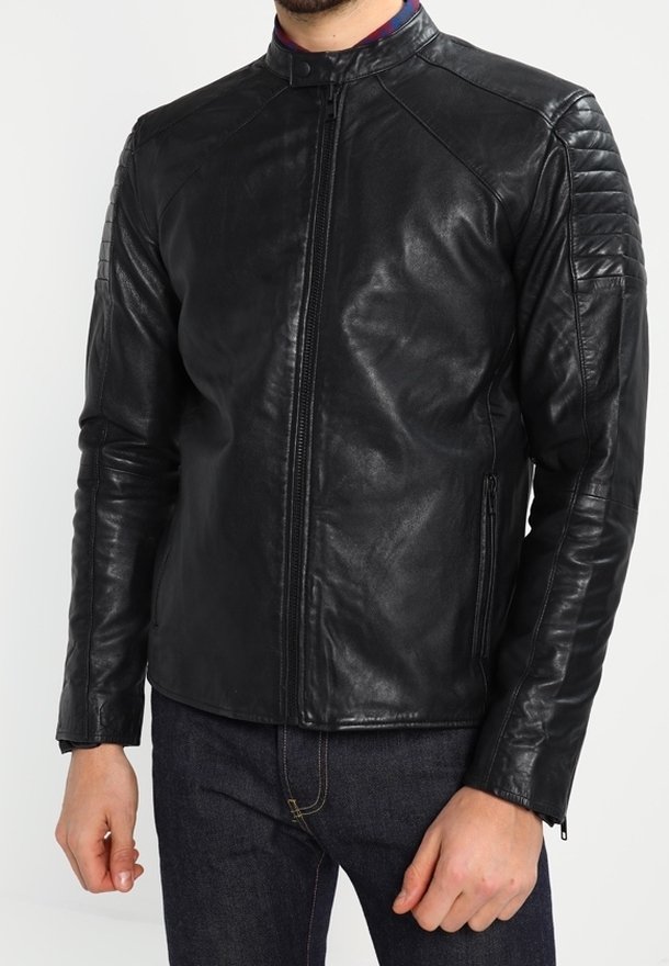 Jack & Jones Leather jacket - black