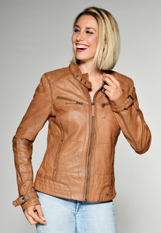 RYANA - Leren jas - cognac