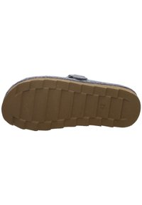 Sole di slipper grigia con battistrada in gomma marrone, caratterizzata da una superficie texturizzata e il numero "42" impresso per indicare la taglia.