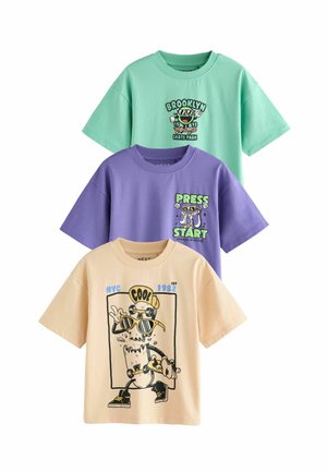 SHORT SLEEVE GRAPHIC 3 PACK STANDARD - T-shirt imprimé - green blue cartoon
