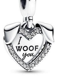 Pandora HEART & DOG DOUBLE DANGLE - Talizman - sterling silver