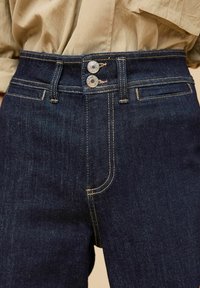 Next DOUBLE BUTTON CROPPED WIDE LEG - Trapezaste traperice - rinse blue