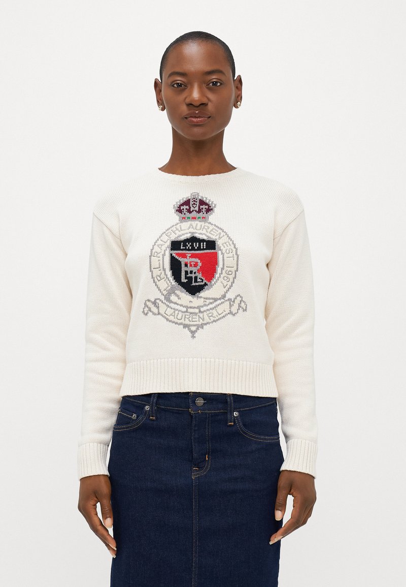 Lauren Ralph Lauren Petite RIEDNEE LONG SLEEVE - Vesta - mascarpone cream multi