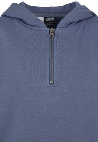 Felpa con cappuccio e zip in un blu tenue. Realizzata in tessuto morbido con una zip corta al collo e un design semplice.