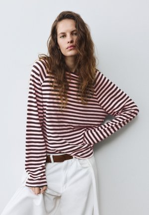 PULL&BEAR, STRIPED RAGLAN LONG SLEEVE - T-SHIRT - T-shirt à manches longues - striped
