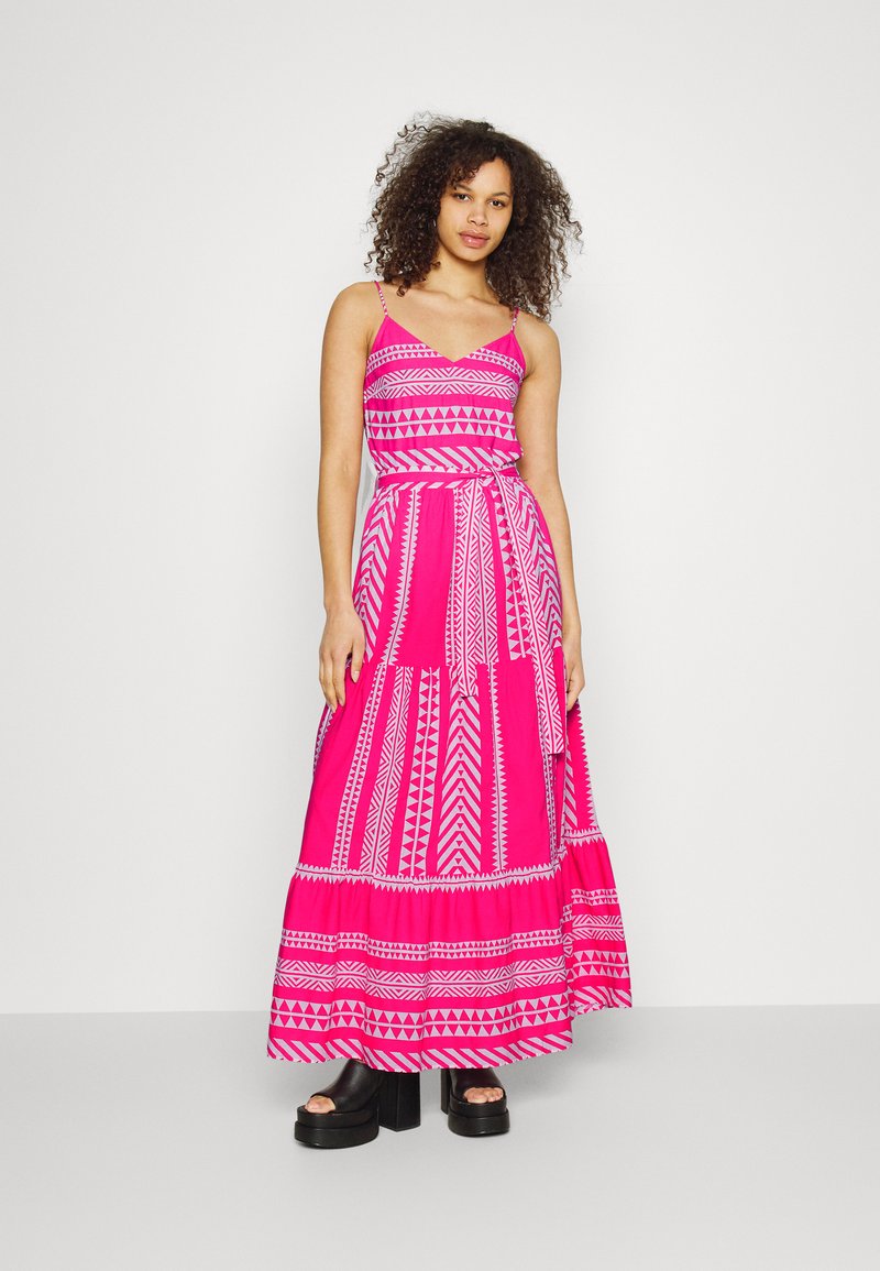 Vmdicthe 3 4 Square Calf Dress Fiery Red Aop Loa