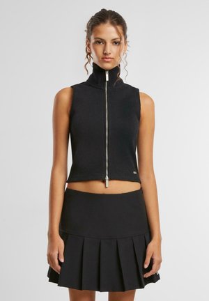 Karl Kani RIB SLEEVELESS ZIP  - Weste - black