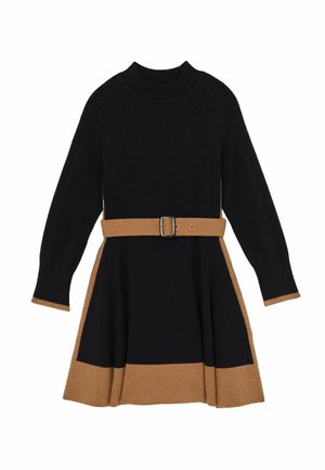 MARGARET -BELTED - Gebreide jurk - navy