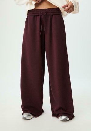 WIDE LEG WITH TRIM DETAIL - Spodnji deli trenirk - dark red