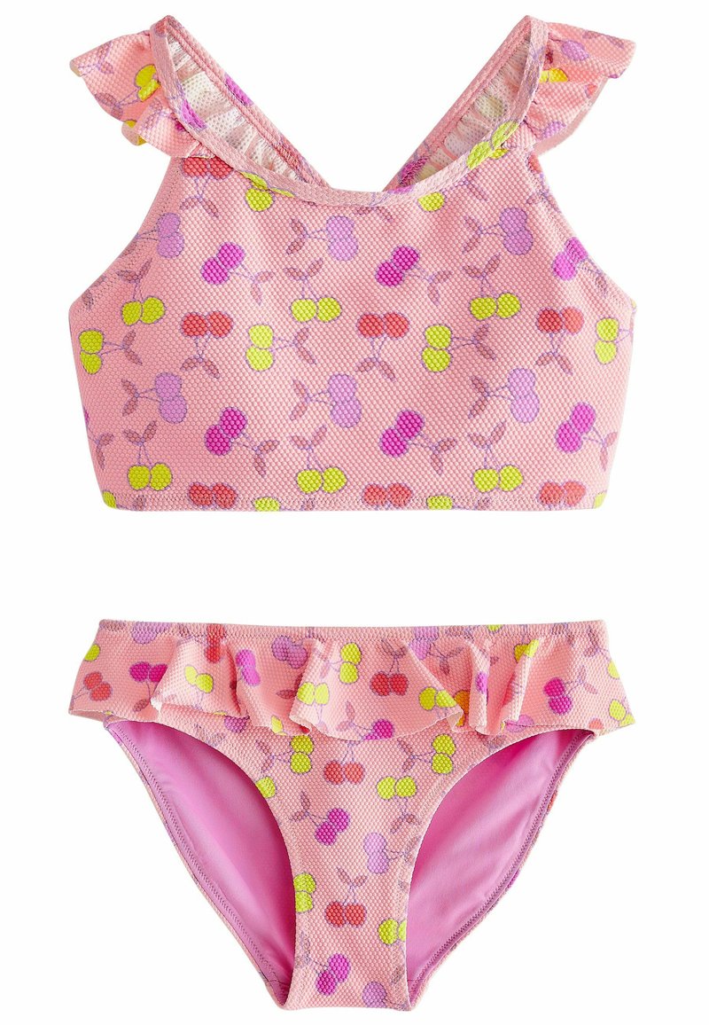 Next FRILL SLEEVE STANDARD Bikini fluro pink cherry/pink Zalando.de