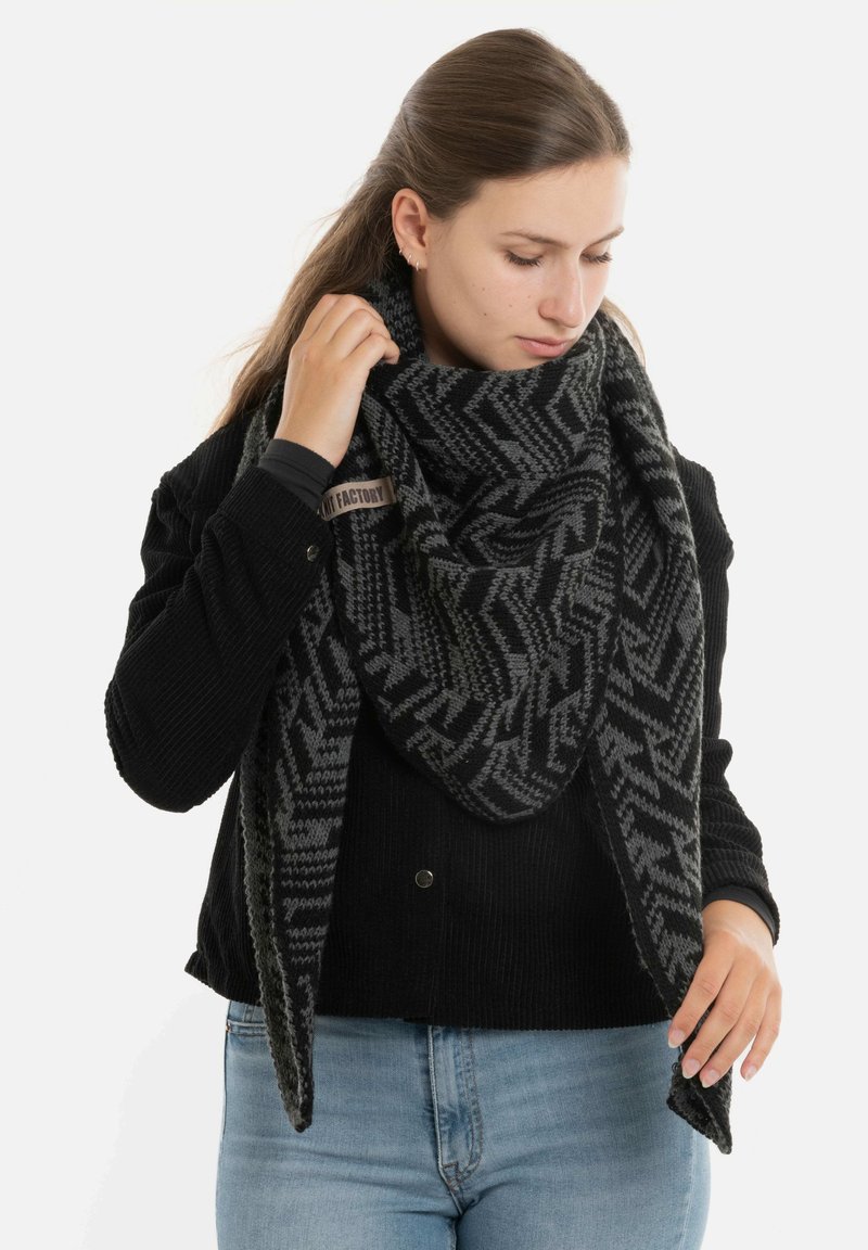 Knit Factory JOSH - Sjaal - black anthracite
