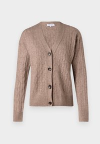 V NECK CABLE CABLE - Kardigan - mink