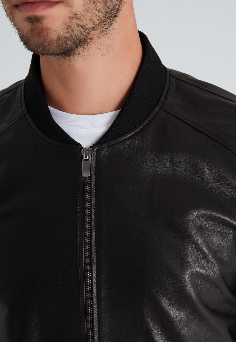 Herren Leichte Jacken | Bigardini MONTY Lederjacke black/schwarz - EE17789 Herren Leichte Jacken | Bigardini MONTY Lederjacke black/schwarz - EE17789