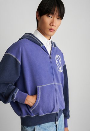 OVERSIZED COLLEGE ZIP THROUGH - Mikina so zipsom - indigo