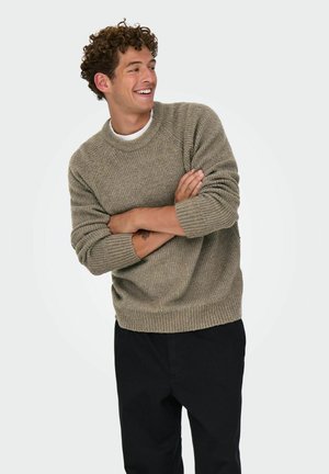 ONSDALE LIFE RLX LS RAGLAN  - Striktrøje - walnut