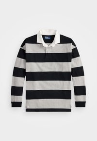 BIG FIT STRIPED JERSEY RUGBY SHIRT - Polo krekls - andover heather/polo black