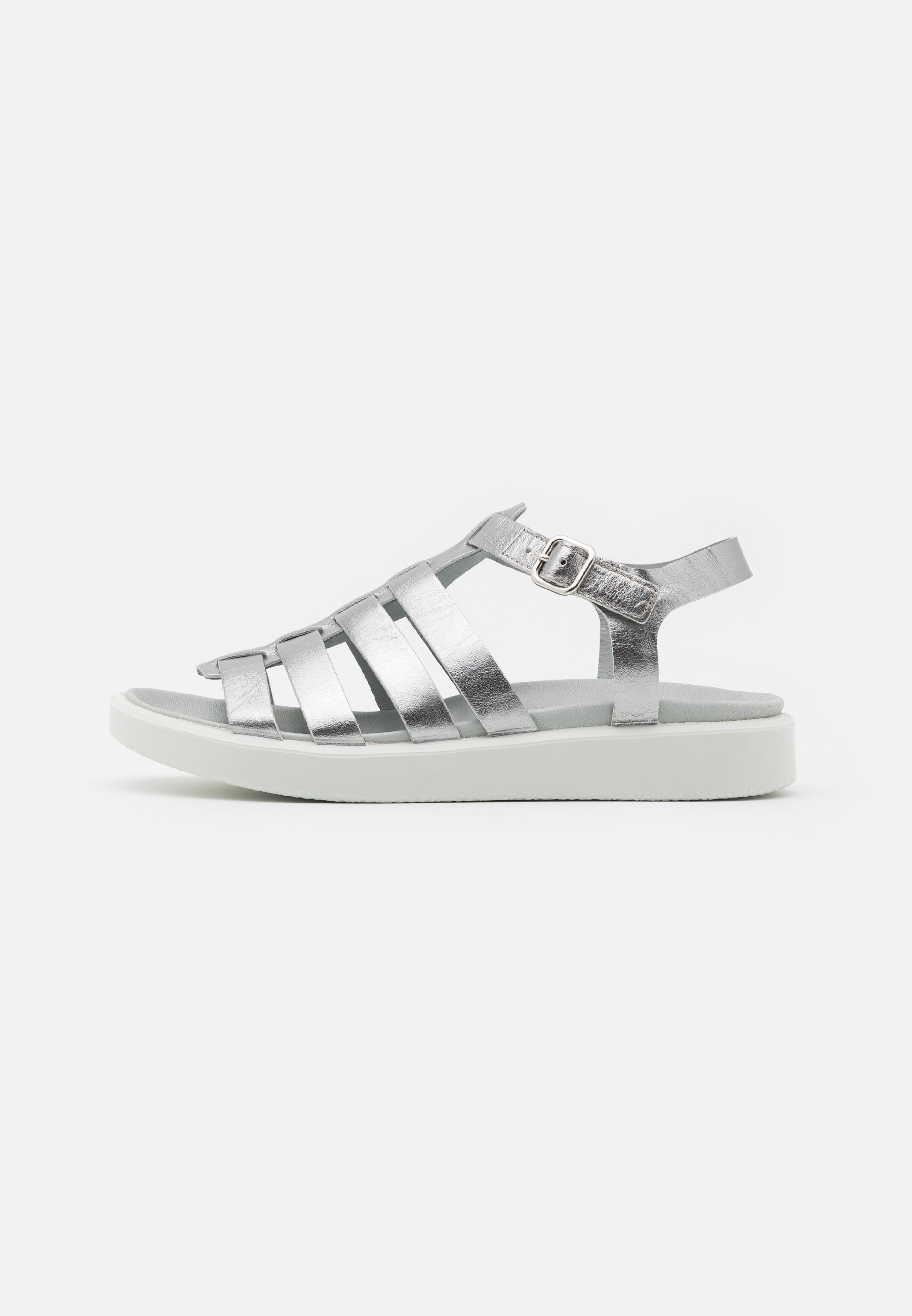 ecco silver sandals