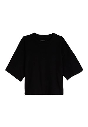 Monoprix À MANCHES COURTES UNI - T-shirt basique - noir