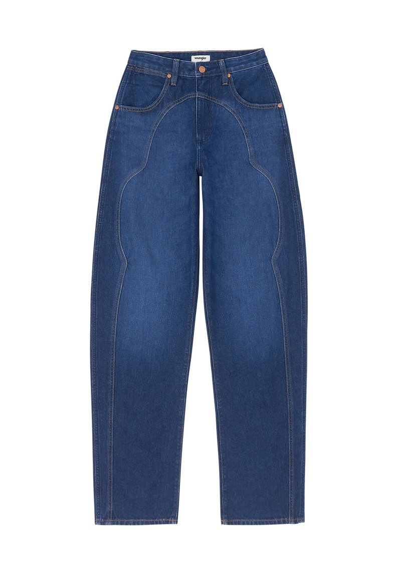 Wrangler BARREL - Relaxed fit jeans - rustlers retreat/dark-blue denim ...