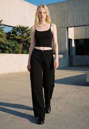 Urban Classics WIDE LEG TWILL - Pantaloni cargo - black