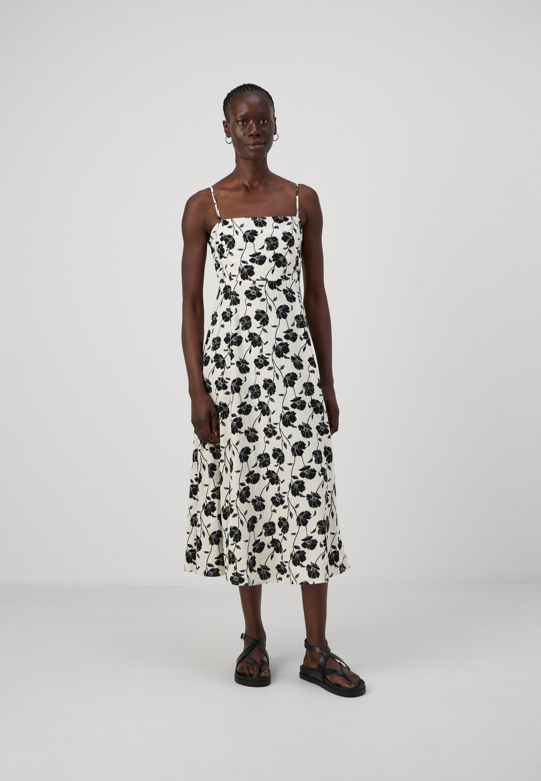 Gap Tall EMPIRE WAIST MIDI - Day dress - white/white - Zalando