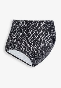 Perizoma a vita alta di colore nero con pois bianchi. Tessuto liscio con un design aderente e una vita elastica per il massimo comfort.