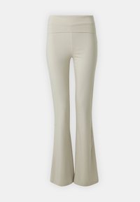 SOFT TOUCH FOLDED FLARE TROUSERS - Trousers - pumice stone