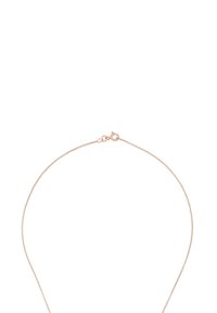 Rosaguldig kedja med en delikat och fin länkdistruktur samt en liten lås för stängning. Slät textur, enkel och minimalistisk design.