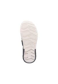 Semelle de sneaker, présentant une base en caoutchouc blanc avec un motif de crampon texturé, des accents gris foncés et des rainures de drainage pour une meilleure adhérence.