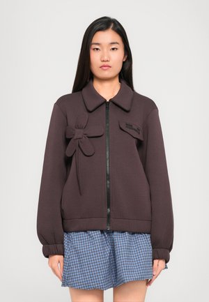 JOANNE - Bluză de molton cu fermoar - deep burgundy