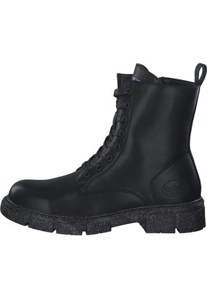 Schnürstiefelette - schwarz silber