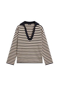 STRIPED V-NECK - Trui - dark brown