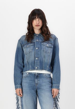FRINGED - Spijkerjas - stone washed mid blue