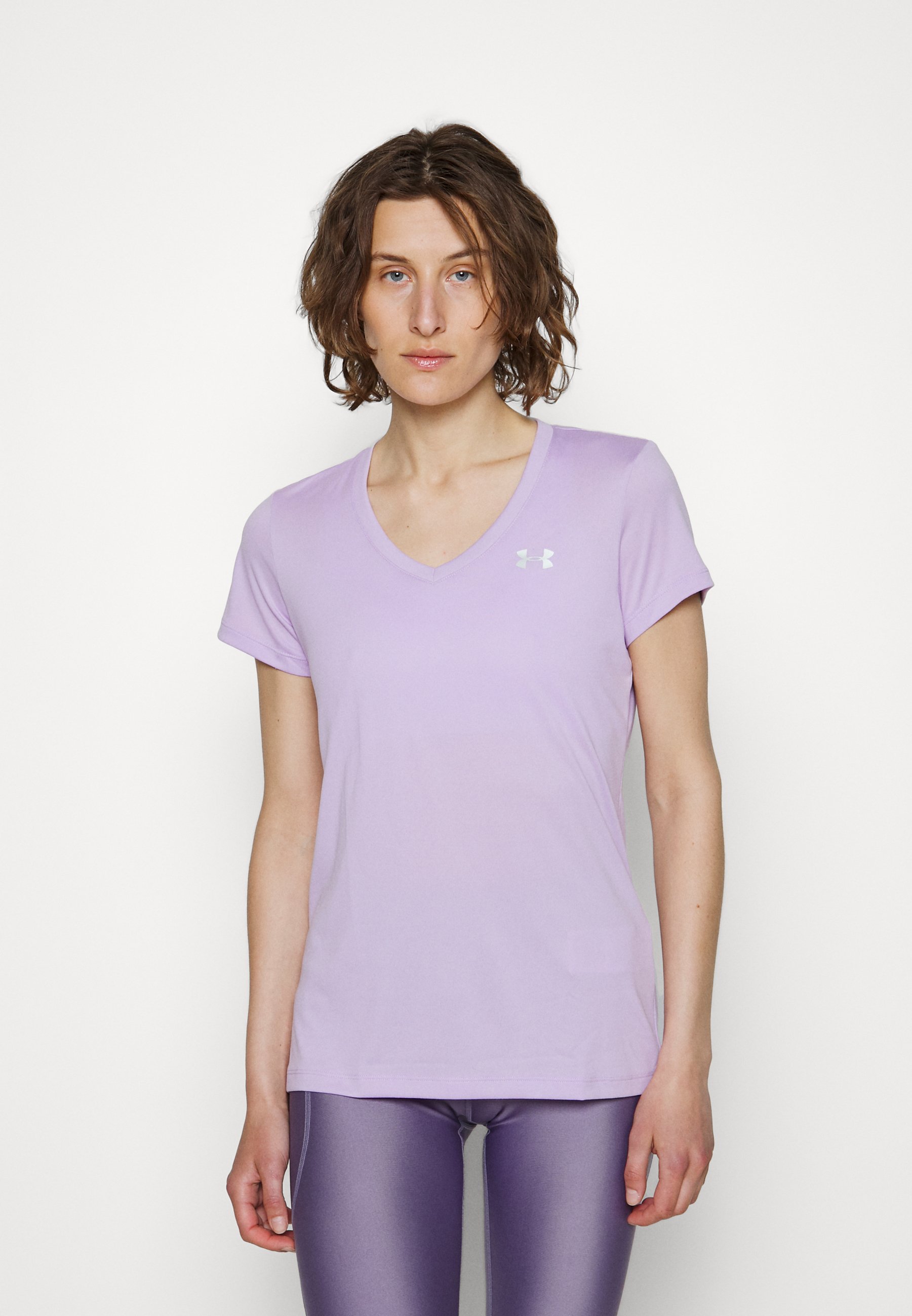 Under Armour TECH SOLID - Sport T-shirt - octane/metallic/lila - Zalando.nl