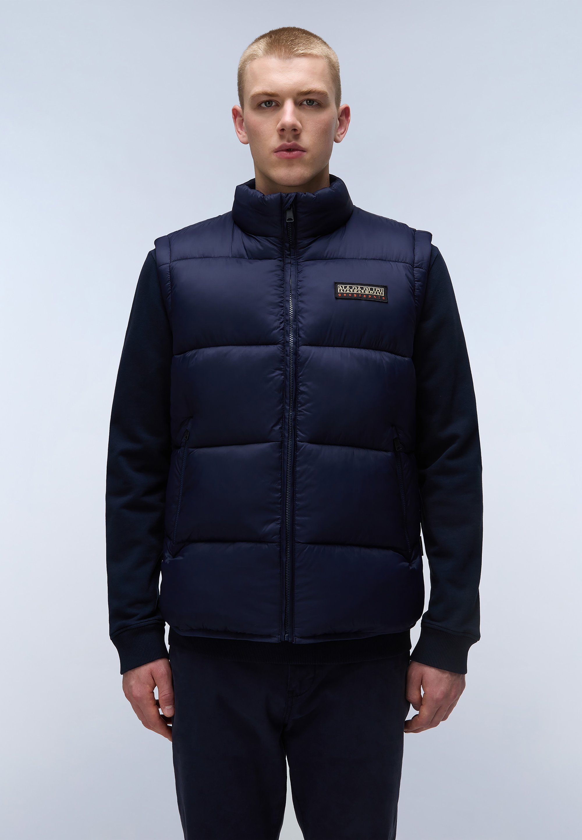 Napapijri Giubbotto Smanicato Uomo - Pile Elegante Con Dettagli Signature - Foto 2