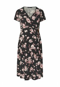 Yours Clothing FLORAL BUCKLE DETAIL - Vestito di maglina - black