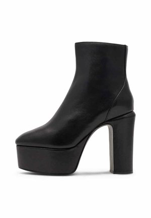 WITH A BLOCK HEEL - Kotníková obuv na vysokém podpatku - black