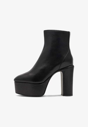 WITH A BLOCK HEEL - Kotníková obuv na vysokém podpatku - black