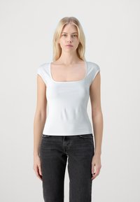 Gina Tricot SOFT TOUCH TIGHT TOP - Tricou cu imprimeu - offwhite
