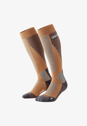 CEP KNEE HIGH SKIING THERMO KOMPRESSION - MADE IN GERMANY - Kniekousen - caramel