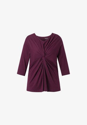 Ulla Popken, DRAPED KNOT 3/4 SLEEVE BLOUSE - Bluse - nougat brown