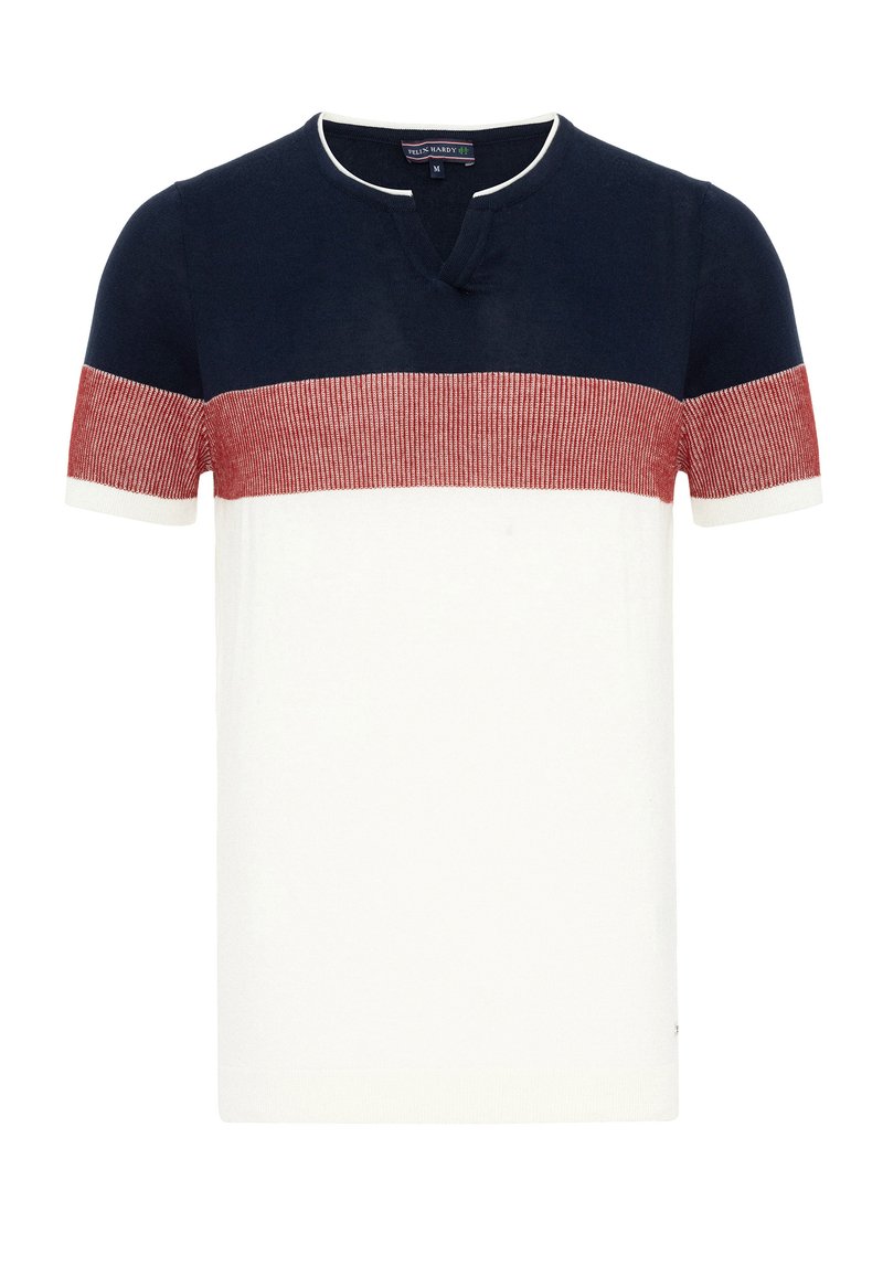 Felix Hardy V NECK  - Camiseta estampada - white